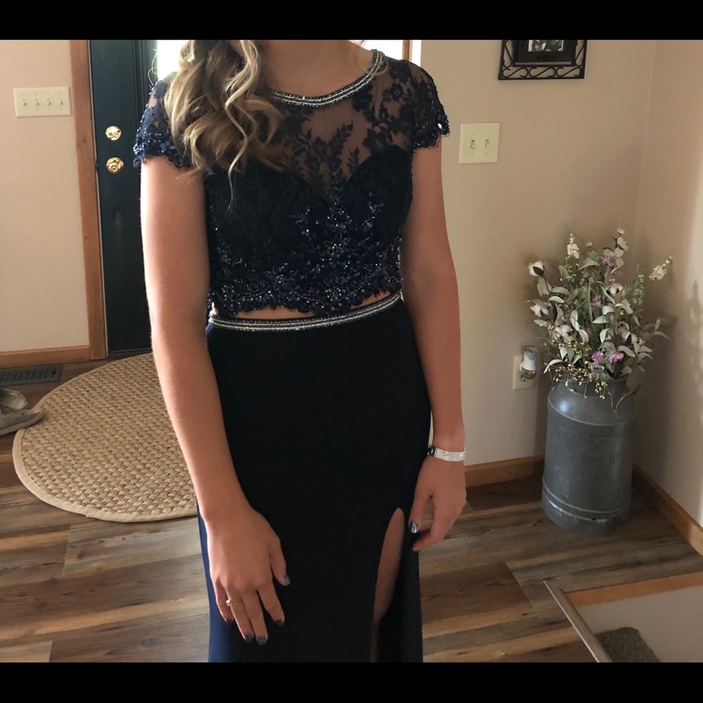 Navy Blue Prom Dress - Picture 3 of 3